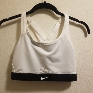 Nike White High Impact Strappy Sports Bra